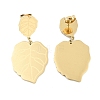 Leaf 304 Stainless Steel Dangle Earrings EJEW-L283-105G-2