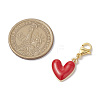 10Pcs Valentine's Day Heart Alloy Enamel Pendant Decorations HJEW-JM02832-3