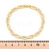 Oval Brass Micro Pave Clear Cubic Zirconia Link Chain Bracelets for Women BJEW-T025-03A-G-3