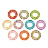 Baking Paint and Golden Metal Enlaced Glass Beads X-DGLA-T004-13M-1