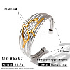 Two Tone 304 Stainless Steel Multi-Line Cuff Bangles WGAD035-02-1