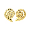 Brass Micro Pave Clear Cubic Zirconia Stud Earrings EJEW-H158-07B-G-4