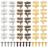 Olycraft 30Pcs 6 Colors Iron Latch Hook Hasp Horn Lock with Screws FIND-OC0003-42-1