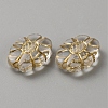 Transparent Acrylic Golden Metal Enlaced Beads OACR-WH0028-31G-2