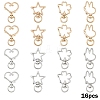 16Pcs 8 Styles Alloy Swivel Snap Hook Clasps FIND-YW0009-26-1