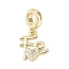 Brass Micro Pave Clear Cubic Zirconia European Dangle Charms LS-KK-B159-06G-1