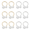 12Pcs 2 Colors Resin Imitation Pearl Finger Rings RJEW-GO0001-07-1