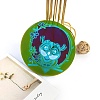 Flat Round with Owl & Flower DIY Cup Mat Silicone Molds SIL-F007-06A-6