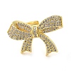 Brass Micro Pave Cubic Zirconia Cuff Rings RJEW-P102-02G-2