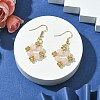 Natural Rose Quartz Dangle Earrings EJEW-JE05999-2