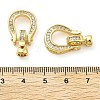 Brass with Clear Cubic Zirconia Fold Over Clasps KK-Z080-10G-3