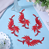 Gorgecraft 4Pcs 2 Style Leaf Computerized Embroidery Cloth Iron on/Sew on Patches DIY-GF0008-58C-4