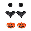 3 Pairs Halloween Alloy Enamel Stud Earrings FS-WG03594-16-1