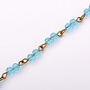 Handmade Round Glass Beads Chains for Necklaces Bracelets Making AJEW-JB00069-03-1