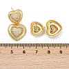 Brass Micro Pave Clear Cubic Zirconia Stud Earrings EJEW-H154-10A-G-5