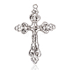 Tibetan Style Alloy Rhinestone Big Pendants RB-J158-08AS-2
