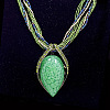 Bohemian Style Teardrop Zinc Alloy & Resin & Glass Seed Beaded Pendant Necklaces FS-WGFDF3E-05-1