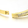 Chic Golden Plated 316 Stainless Steel Micro Pave Cubic Zirconia Bangles BJEW-J164-17-4