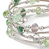 Glass Beads Five Loops Wrap Bracelets BJEW-JB09056-03-5