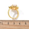 Sunflower Natural Rose Quartz Finger Rings RJEW-B113-03G-09-5