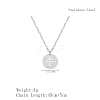 Fashionable Stainless Steel Flat Round Lorraine Cross Pendant Necklaces for Women's Daily Wear FH2746-2