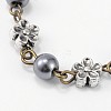 Handmade Round Glass Pearl Beads Chains for Necklaces Bracelets Making AJEW-JB00074-02-2