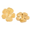 Ion Plating(IP) Flower 304 Stainless Steel Stud Earrings for Women EJEW-L272-031G-03-2