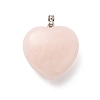 Natural Rose Quartz Pendants G-B042-02P-01-3