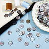 250Pcs 2-Hole Flat Round Shell Buttons SHEL-HS0001-02-5
