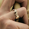 304 Stainless Steel Cubic Zirconia Finger Rings FS-WG9EDCA-09-2