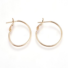 Brass Hoop Earrings EJEW-P160-03G-NF