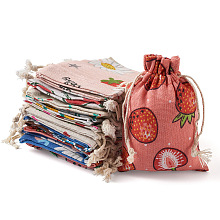Kissitty 50Pcs 10 Styles Cotton & Linen Christmas Gift Bags ABAG-KS0001-05