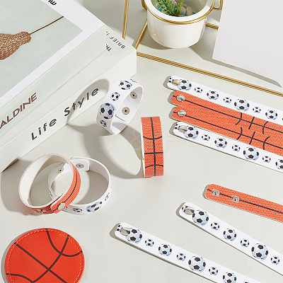 20Pcs 2 Styles Leather Wide Cord Bracelet with Snap Button for Men Women GUQI-CL0001-02A-1