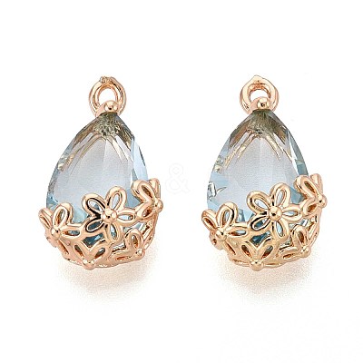 Transparent Glass Pendants GLAA-YW0001-108B-1