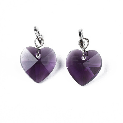 Faceted Transparent Glass Charms GLAA-T024-04A-1