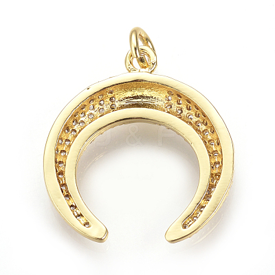 Brass Micro Pave Cubic Zirconia Pendants ZIRC-Q013-37G-1