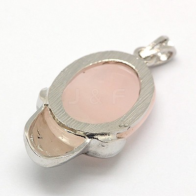 Personalized Retro Halloween Skull Jewelry Bezel Natural & Synthetic Mixed Gemstone Pendants G-M038-01-1