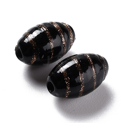 Handmade Gold Sand Lampwork Beads LAMP-F020-35D-1