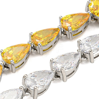 Brass Micro Pave Cubic Zirconia Necklaces NJEW-H027-01P-04-1