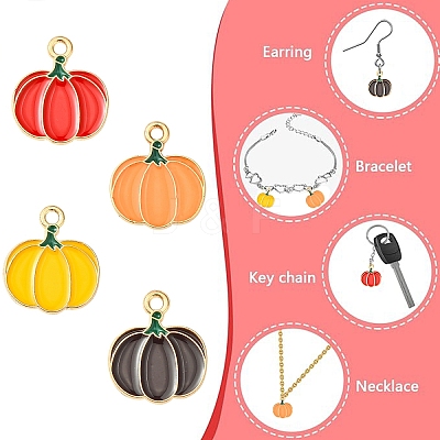 24Pcs 4 Colors Thanksgiving Day Theme Alloy Enamel Pendants ENAM-YW0005-32-1