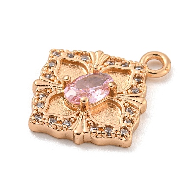 Brass Micro Pave Cubic Zirconia Pendants KK-Z072-03KCG-01-1