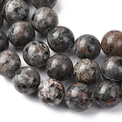 Natural Fluorescent Syenite Rock(Glow under UV Light) Beads Strands G-G789-02E-1