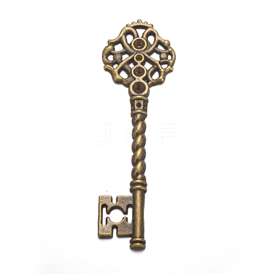 Key Tibetan Style Pendant Rhinestone Settings TIBEB-A101291-AB-LF-1