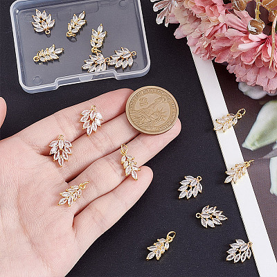 16Pcs 2 Styles Brass Micro Pave Cubic Zirconia Pendants KK-HY0004-25-1