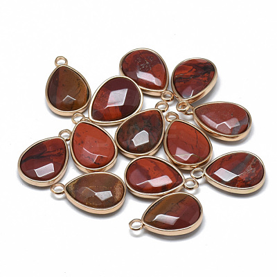 Natural Red Rainbow Jasper Pendants G-T073-03G-1