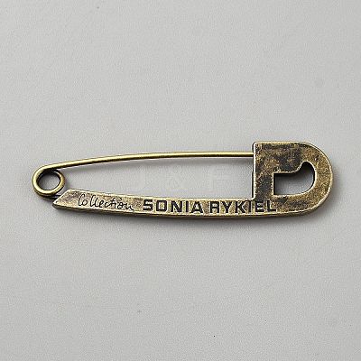 Zinc Alloy Safety Pins JEWB-WH0030-78I-1