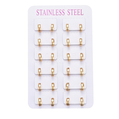 304 Stainless Steel Huggie Hoop Earrings EJEW-L252-043C-G-1