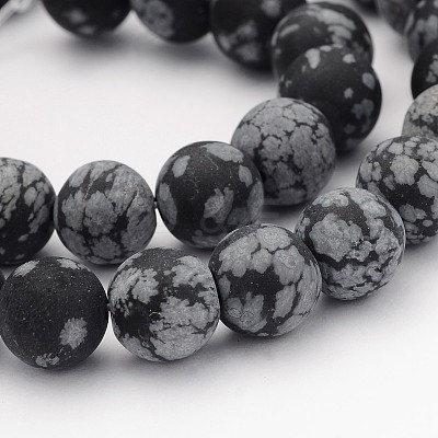 Natural Snowflake Obsidian Gemstone Beads G-J338-03-10mm-1