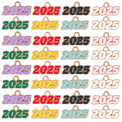 48Pcs 8 Colors Alloy Enamel Pendants ENAM-SP0001-03-1