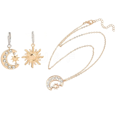 Brass with Crystal Rhinestone Earrings & Necklaces WG06C1A-09-1